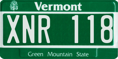 VT license plate XNR118