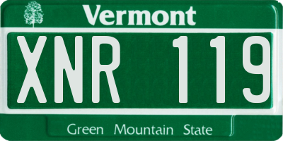 VT license plate XNR119