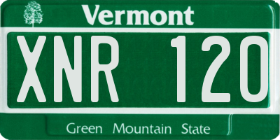 VT license plate XNR120
