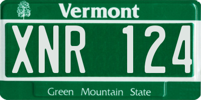 VT license plate XNR124