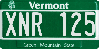 VT license plate XNR125