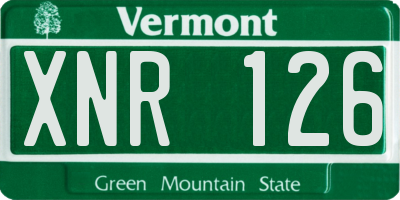 VT license plate XNR126