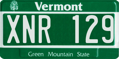 VT license plate XNR129