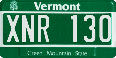 VT license plate XNR130