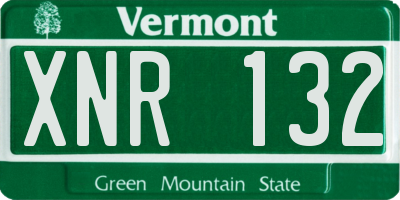 VT license plate XNR132