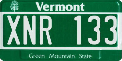 VT license plate XNR133