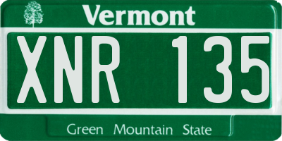 VT license plate XNR135