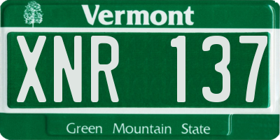 VT license plate XNR137