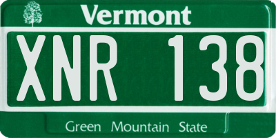 VT license plate XNR138