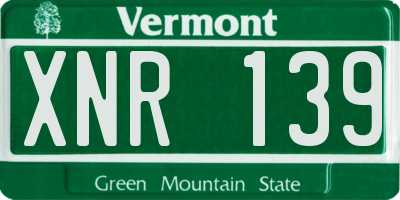 VT license plate XNR139