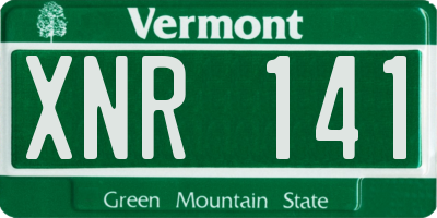 VT license plate XNR141