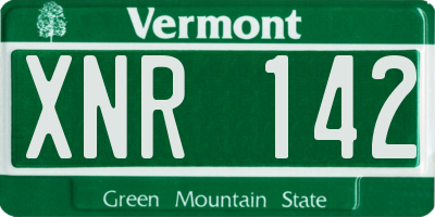 VT license plate XNR142