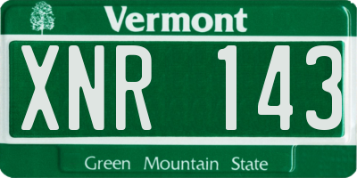 VT license plate XNR143