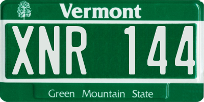 VT license plate XNR144