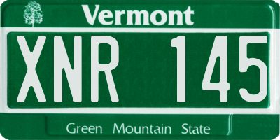VT license plate XNR145