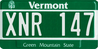 VT license plate XNR147