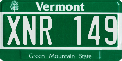 VT license plate XNR149