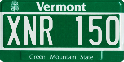 VT license plate XNR150