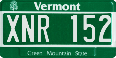 VT license plate XNR152