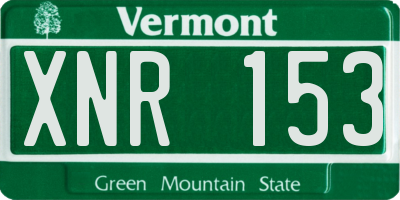 VT license plate XNR153