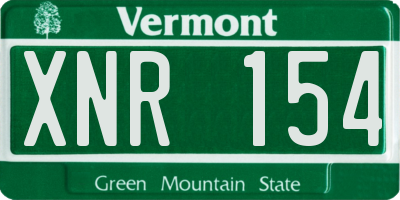 VT license plate XNR154