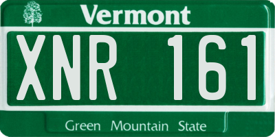 VT license plate XNR161