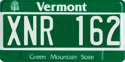 VT license plate XNR162