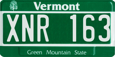 VT license plate XNR163