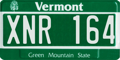 VT license plate XNR164