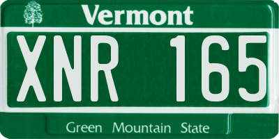 VT license plate XNR165