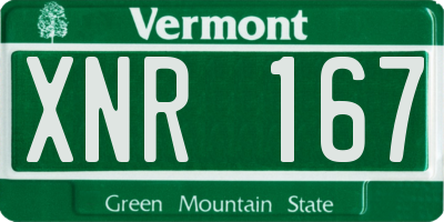 VT license plate XNR167