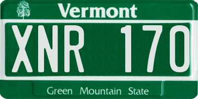 VT license plate XNR170