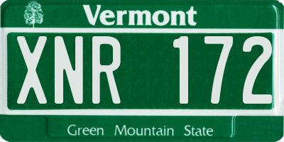 VT license plate XNR172