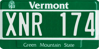 VT license plate XNR174