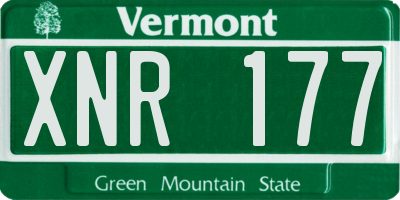 VT license plate XNR177