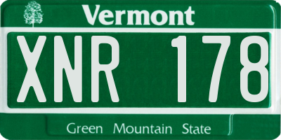 VT license plate XNR178