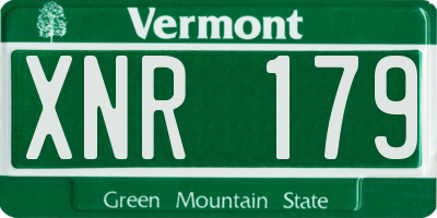 VT license plate XNR179