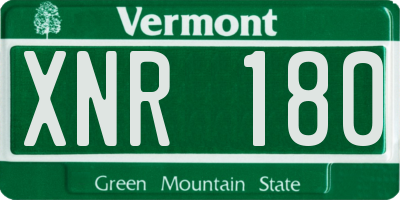 VT license plate XNR180