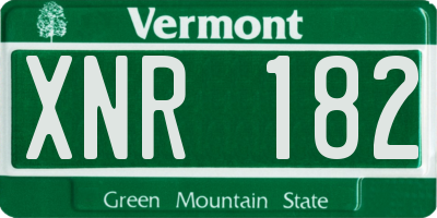VT license plate XNR182