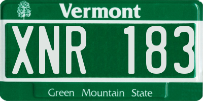 VT license plate XNR183