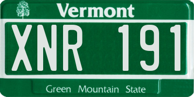 VT license plate XNR191