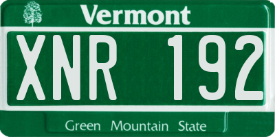 VT license plate XNR192