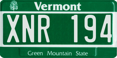 VT license plate XNR194