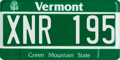 VT license plate XNR195