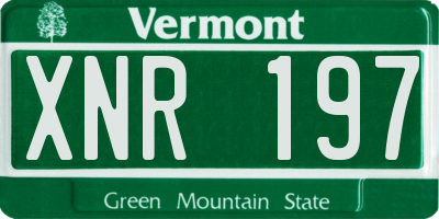 VT license plate XNR197