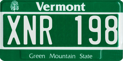 VT license plate XNR198