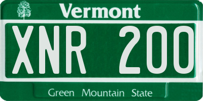 VT license plate XNR200
