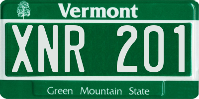 VT license plate XNR201