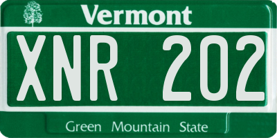 VT license plate XNR202