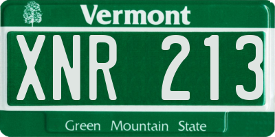 VT license plate XNR213